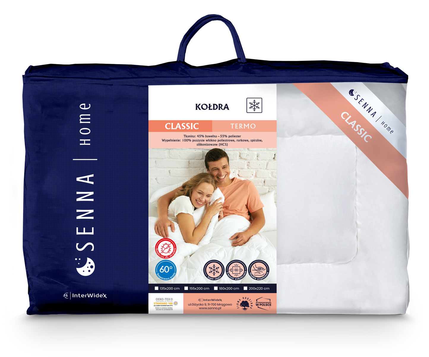 CLASSIC Kołdra termo biel, róż, krem Inter Widex - Senlovo