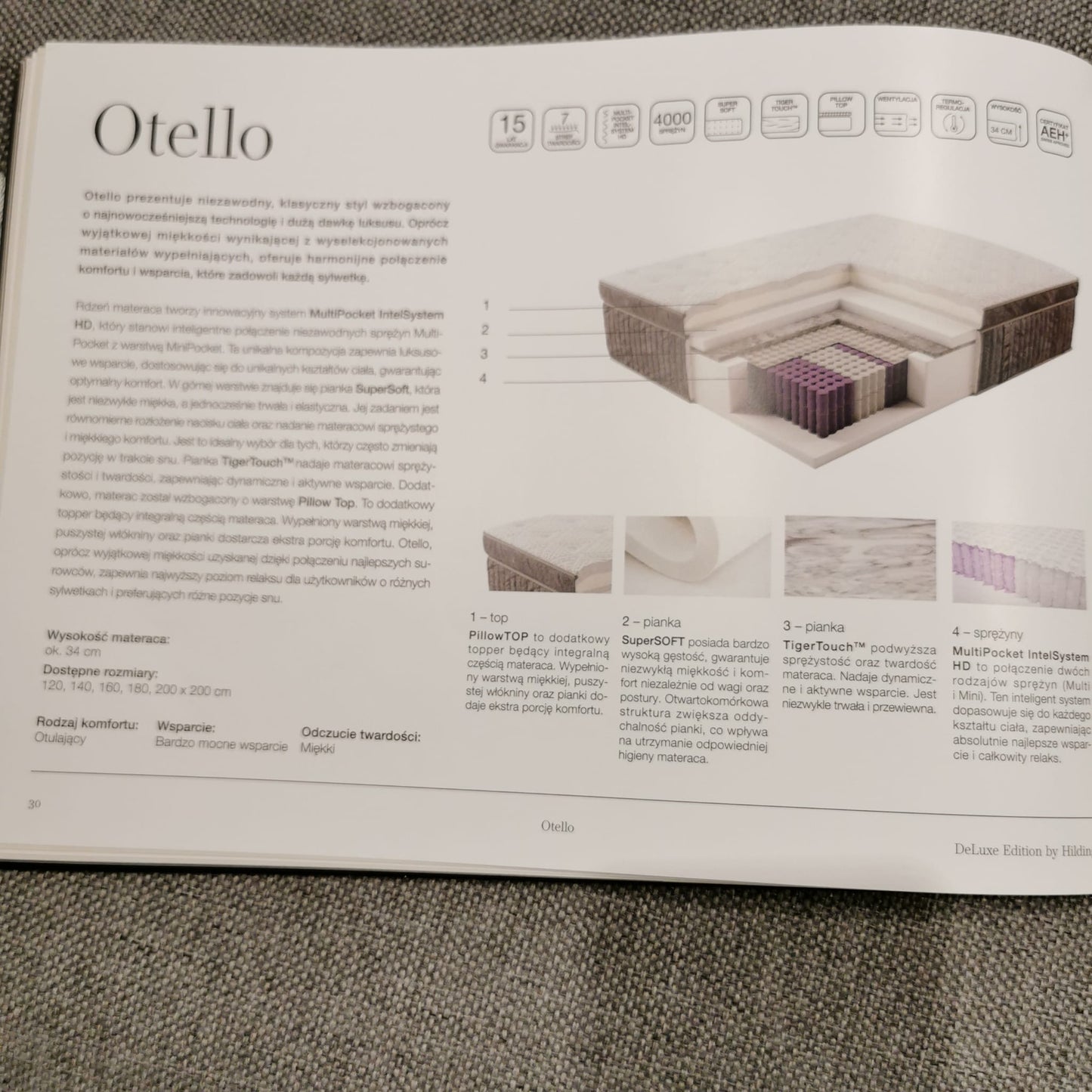 Materac 160x200 Otello Baroque Hilding de Luxe - Senlovo